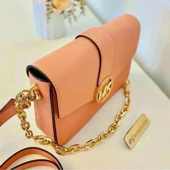 Michael Kors Carmen Medium Monogram Flap Crossbody leather sherbert - Picture 4 of 11